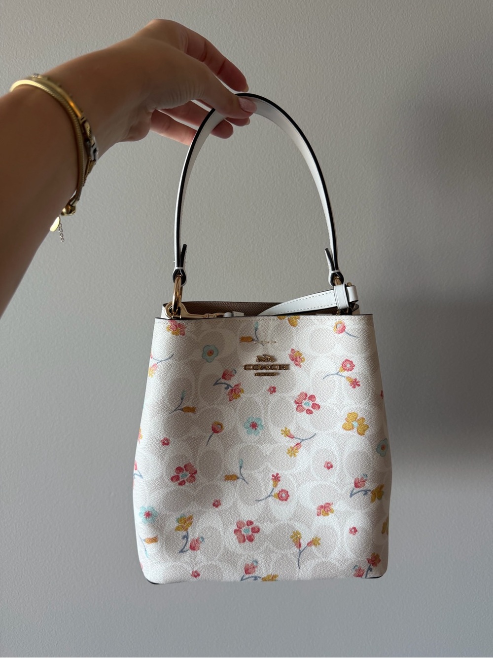 Coach Small Bucket Bag In Signature Canvas With Mystical Floral + wallet